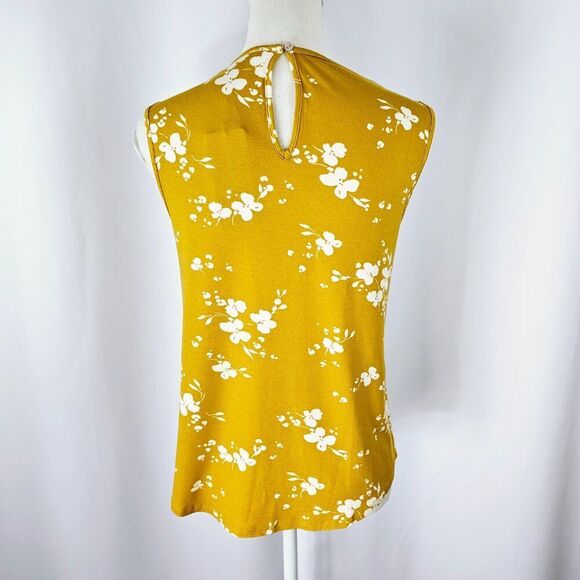 Daniel Rainn Women's Yellow Crochet Yoke Sleeveless Floral Top Size XSP NWT - Picture 8 of 15